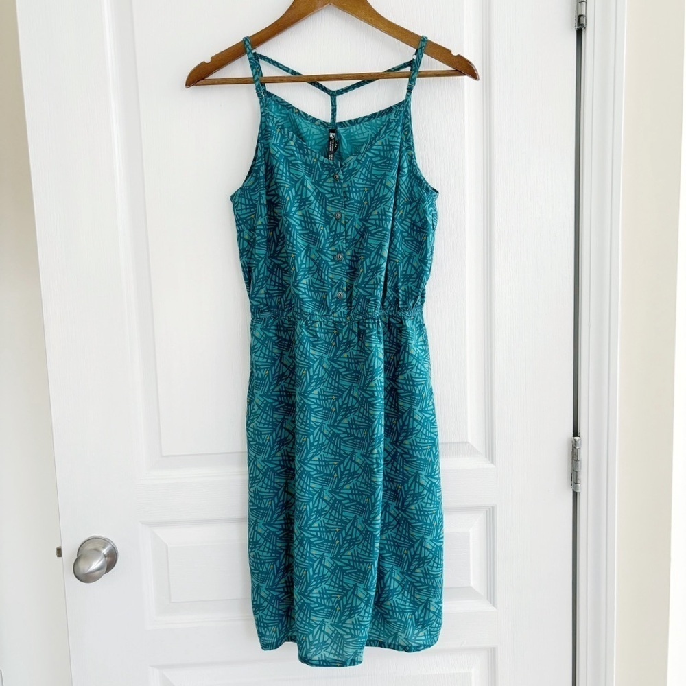 Kuhl Teal Geometric Print Sleeveless Dress XS Summer Vacation